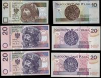 10, 20 (2x) złotych 25.03.1994, banknoty numerac