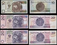 10, 20 (2x) złotych 25.03.1994, banknoty numerac