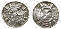 denar krzyżowy XI w., Aw: Krzyż z kółkami i kulk