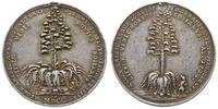 Niemcy, medal nierozpoznany z 1711, Aw: Drzewo wyrastające z donicy, poniżej data ..