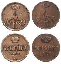 1 kopiejka  1858 i 1861, Warszawa, łącznie 2 szt