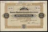 Polska, Bank Małopolski SA; akcja na 400 koron = 280 marek polskich, 30.12.1919, n..