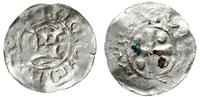 Niemcy, denar 970-1002, Moguncja; Kapliczka z krzyżykiem wewnątrz / Krzyż z kulkam..