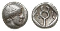 diobol 478-450 pne, Aw: Głowa Hermesa w prawo; R