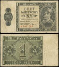 1 złoty 1.10.1938, seria M, numeracja 7011383, r