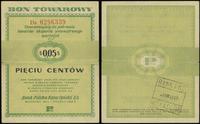 bon na 5 centów 1.01.1960, seria Da, numeracja 0