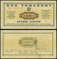bon na 10 centów 1.07.1969, seria Eb, numeracja 
