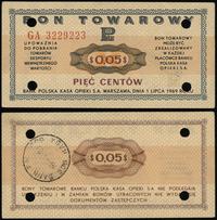 bon na 5 centów 1.07.1969, seria GA, numeracja 3