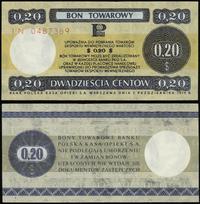 bon na 20 centów 1.10.1979, seria IN, numeracja 