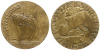 Polska, medal z 1935 roku wybity z okazji pierwszej podróży statku M/S Piłsudski