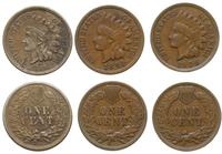Stany Zjednoczone Ameryki (USA), 3 x 1 cent, 1860, 1891 i 1906
