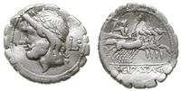 denar serratus 106 pne, Rzym, Aw: Głowa Jupitera