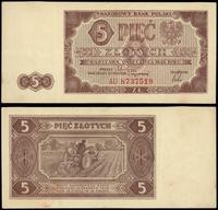 5 złotych  1.07.1948, seria AU, numeracja 873751
