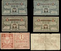 zestaw bonów:, 1/2 korony i 1 korona 1919 Kraków