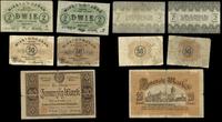 Wielkopolska, zestaw bonów: 2 x 50 fenigów, 2 x 2 marki i 1 x 20 marek, 4.11.1919 (20 marek 1918)