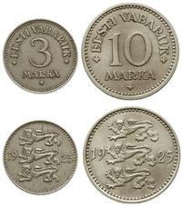 Estonia, zestaw: 10 marek i 3 marki, 1925