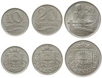 Łotwa, zestaw: 50 santimów 20 santimów, 10 santimów, 1922