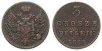 3 grosze polskie 1828 FH, Warszawa, patyna, Bitk