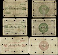Wielkopolska, zestaw bonów: 2 x 20 marek i 50 marek, ważne od 31.10.1918