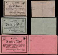 Wielkopolska, zestaw bonów: 5, 20 i 50 marek, 5.11.1918
