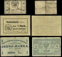 zestaw bonów: 50 fenigów (1918), 1 marka (1914) 