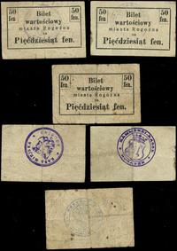 zestaw bonów: 3 x 50 fenigów 1919, różne stemple