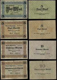 Wielkopolska, zestaw bonów: 5 marek 12.10.1918 , 5, 10 i 20 marek 1.12.1919