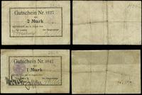 zestaw bonów: 1 marka i 2 marki 15.08.1914, raze