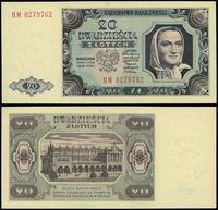 20 złotych 1.07.1948, seria HM, numeracja 027976