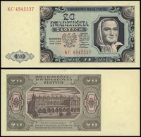 20 złotych 1.07.1948, seria KC, numeracja 494553