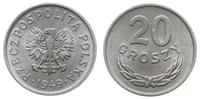 20 groszy 1949, Warszawa, aluminium, wyśmienite,