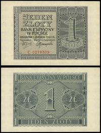 1 złoty 1.03.1940, seria C, numeracja 0278309, w