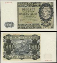 500 złotych 1.03.1940, seria B, numeracja 061531