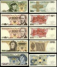 zestaw 5 banknotów PRL, 50 zł 1975, 100 zł 1976,