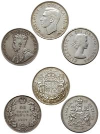Kanada, zestaw 50-centówek, 1917 (Nowa Fundlandia), 1951 i 1963 (Ott