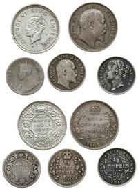 zestaw monet o nominałach:, 1/2 rupii rocznik: 1