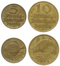 zestaw: 5 i 10 fenigów 1932, Berlin, razem 2 szt