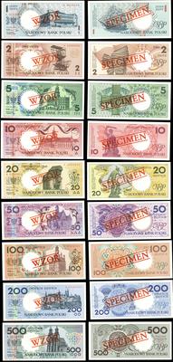 Polska, 1,2,5,10,20,50,100,200 i 500 złotych, 1.03.1990