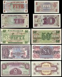 5, 10 i 50 pensów, 2 x 1 funt (1972, 1962, 1948)