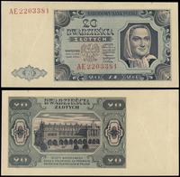 20 złotych 1.07.1948, seria AE, numeracja 220338