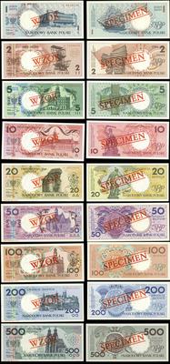 Polska, zestaw: 1, 2, 5, 10, 20, 50, 100, 200 i 500 złotych, 1.03.1990