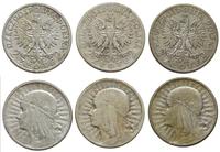 Polska, komplet 2 złotówek z głową kobiety w czepcu, 1932, 1933 i 1934