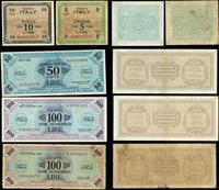 Włochy, zestaw: 5, 10, 50 i 2 x 100 lirów, 1943