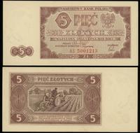 5 złotych 1.07.1948, seria AS, numeracja 5001213
