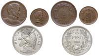 zestaw: 20 centavos 1943, peso 1933, peso 1943, 
