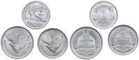 zestaw: 1, 5, 10 pesos 1956, Santiago, aluminium