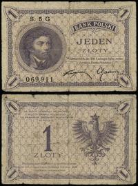 1 złoty 28.02.1919, seria 5 G 069911, wielokrotn