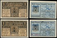 50 halerzy i 1 korona 1.06.1919 i 25.10.1919, nu