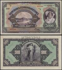 5.000 koron 6.06.1920, WZÓR, seria B 883346, per