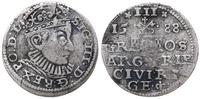 trojak 1588, Ryga, duże popiersie króla, rysy w 